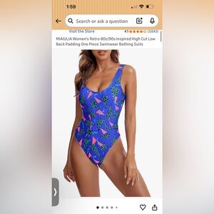 Blue Geometric Women's Swimsuit